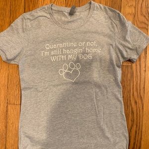 T shirt, quarantine,dog,quarantine with dog